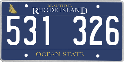 RI license plate 531326