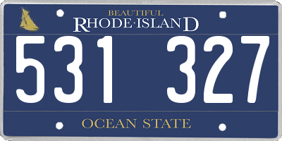 RI license plate 531327