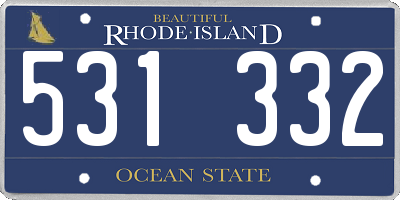 RI license plate 531332