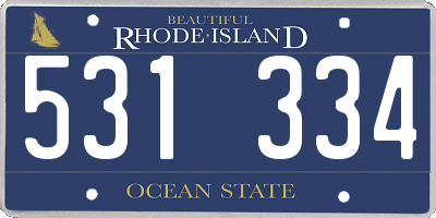 RI license plate 531334