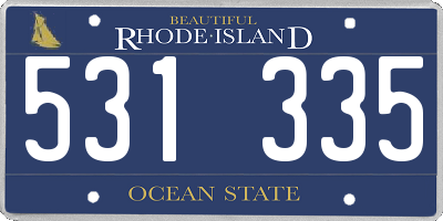 RI license plate 531335