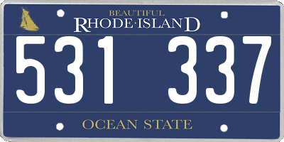 RI license plate 531337