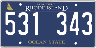 RI license plate 531343