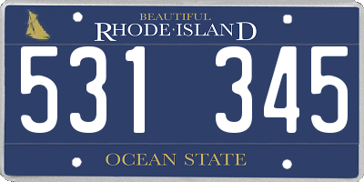 RI license plate 531345
