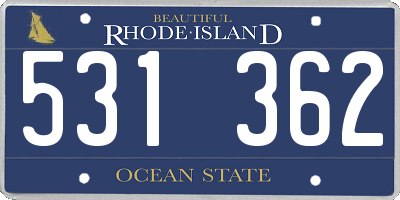 RI license plate 531362