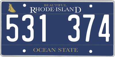 RI license plate 531374