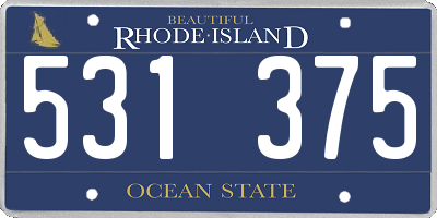 RI license plate 531375