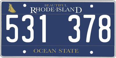 RI license plate 531378