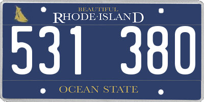 RI license plate 531380