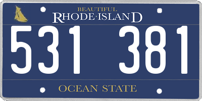 RI license plate 531381