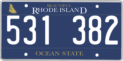 RI license plate 531382