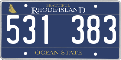 RI license plate 531383