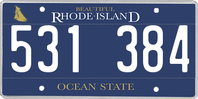RI license plate 531384