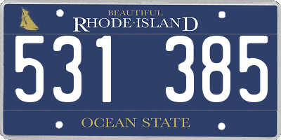 RI license plate 531385