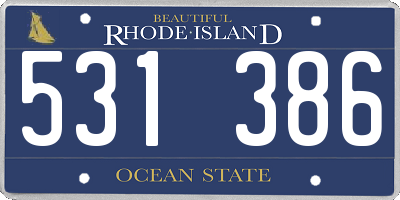 RI license plate 531386