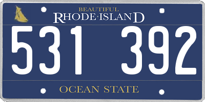 RI license plate 531392