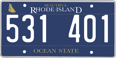 RI license plate 531401
