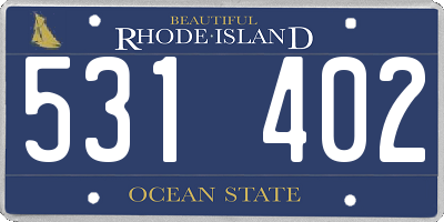 RI license plate 531402
