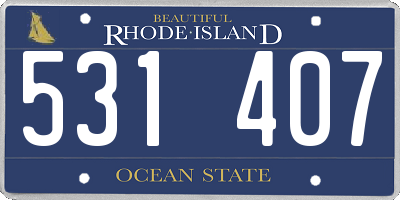 RI license plate 531407
