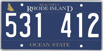 RI license plate 531412