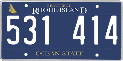RI license plate 531414