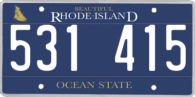 RI license plate 531415