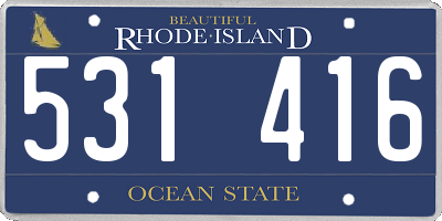 RI license plate 531416