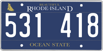 RI license plate 531418