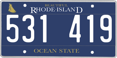 RI license plate 531419