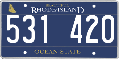 RI license plate 531420