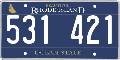 RI license plate 531421