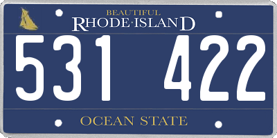 RI license plate 531422