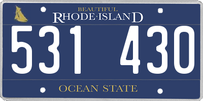 RI license plate 531430