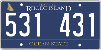 RI license plate 531431