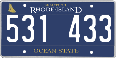 RI license plate 531433