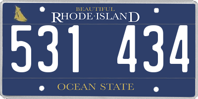 RI license plate 531434