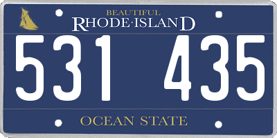 RI license plate 531435