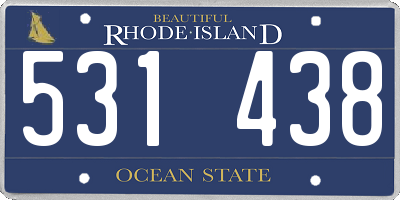 RI license plate 531438