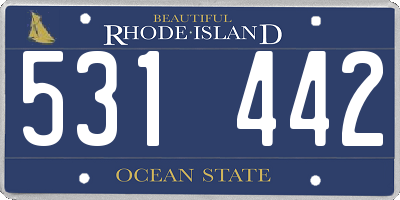 RI license plate 531442