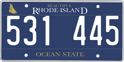 RI license plate 531445