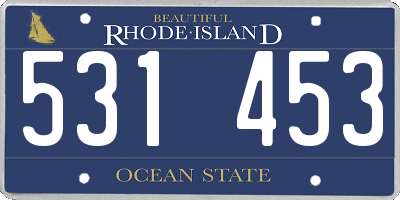RI license plate 531453