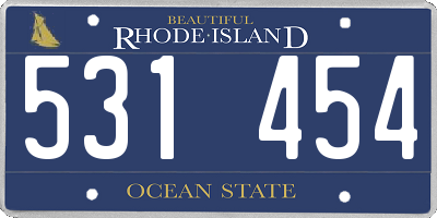 RI license plate 531454