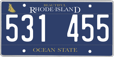 RI license plate 531455