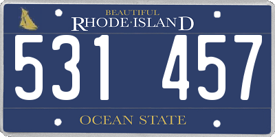 RI license plate 531457
