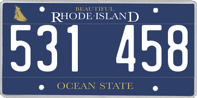 RI license plate 531458