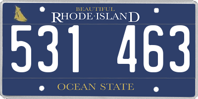 RI license plate 531463