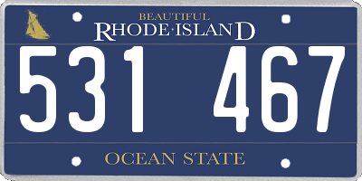 RI license plate 531467