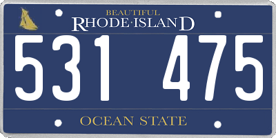 RI license plate 531475