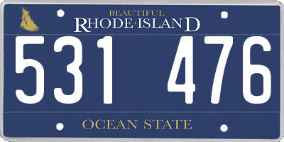 RI license plate 531476