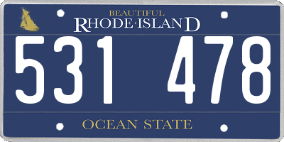 RI license plate 531478